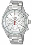 Seiko Chronograph Silver Dial Stainless Steel Mens Watch SSB035