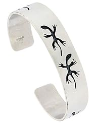Sterling Silver HOPI Design Gecko Cuff Bangle 9/16 inch wide,