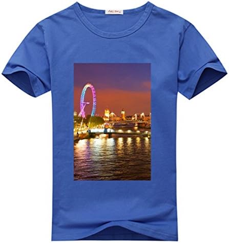 Psychedelic Anime Mens T-Shirts London Eye XX-Large Navy