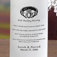 4 Piece Irish Wedding Blessing Unity Candle Set in White