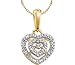 Diamond Pendant Heart Solid 10k Yellow Gold Charm title=