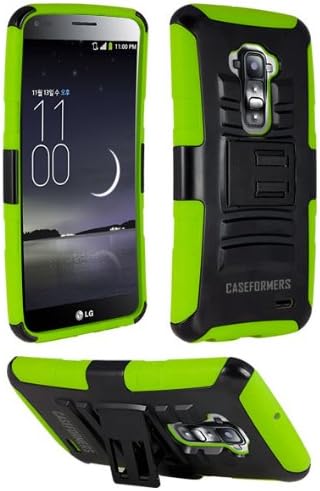 CASEFORMERS Duo Armor GREEN for LG G Flex Combo Case with Stand
