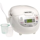Zojirushi NS-ZCC10 5-1/2-Cup (Uncooked) Neuro Fuzzy Rice Cooker and Warmer, Premium White, 1.0-Liter