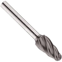 PFERD Tree Carbide Bur, Clog-Resistant, AlTiN Finish, Single Cut, Radius End