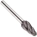 PFERD Tree Carbide Bur, Clog-Resistant, AlTiN Finish, Single Cut, Radius End
