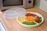 5 SECTION MICROWAVE PLATE & COVER/ SERVE SNACKS/ NEW
