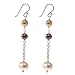 EXP Handmade Brown & White Freshwater Pearl Earrings With Sterling Silver