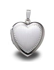 Sterling Silver Heart Picture Locket 3/4 in x 1 inch in Sterling Silver