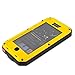iPhone 5S Case,Mangix Built-in Glass Luxury Aluminum Alloy Protective Metal Extreme Shockproof Military Bumper Heavy Duty Cover Shell Case Skin Protector for Apple iPhone 5/5S (Yellow)
