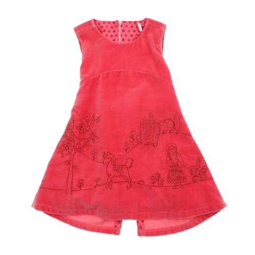 Oilily DJIPSIE Pink Velvet Landscape Jumper Dress, 2T / 92 EU