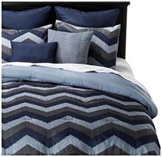 Chevron 8 Piece Navy Blue Bedding Set - King Comforter Set