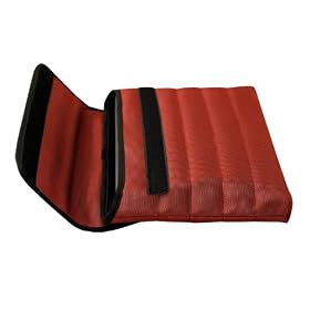 Modern Nylon Checkpoint Friendly Velcro Netbook Sleeve Case (Red) to Protect the Acer Aspire One AOD150-1920 10.1-Inch Ruby Red Netbook