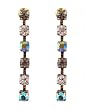 Earrings - E57 - Gold Tone Drop - Swarovski (tm) Crystals ~ Black Diamond Mix (Black and Gray)