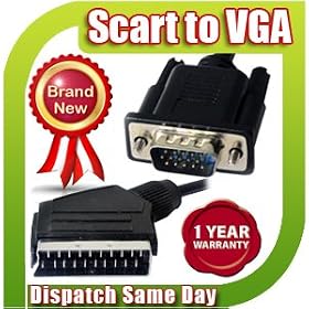 High Hi Quality Density 3 Meter Scart to RGB Male VGA SVGA 15 PIN HD Plug Cable Lead 3 M Metre for Projector Plasma LCD Panel DVD Player Video Projector
