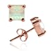 Rose Gold vermeil (24k Gold over Sterling Silver) fiery created White Opal stone square stud Earrings