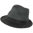 New Linen Cotton Vented Crown Stingy Fedora Hat Black Small - Medium