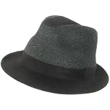 New Linen Cotton Vented Crown Stingy Fedora Hat Black Large Extra Large
