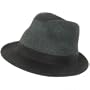 New Linen Cotton Vented Crown Stingy Fedora Hat Black Large Extra Large