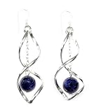 Boucles d'oreilles en Lapis Lazuli sur crochets en Argent massif 925