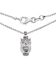 Ze Sterling Silver Owl Pendant Necklace