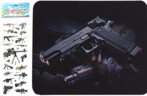 Pistol 45 - Caliber Gun Mousepad with 3-D Gun Stickers, MP352