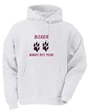 BOXER WOMAN'S BEST FRIEND Adult Hooded (Hoody) Sweatshirt In Various Colors