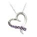 Sterling Silver Diamond Accent and Graduated Amethsyt Assymetrical Heart Pendant Necklace, 18" Sterling Silver Diamond Accent and Graduated Amethsyt Assymetrical Heart Pendant Necklace, 18"