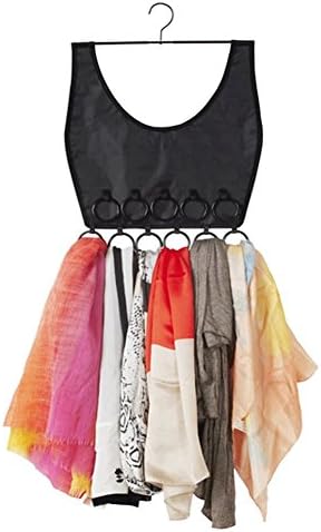Hanging Scarf Dress Scarf Jewelry Organiser, Black