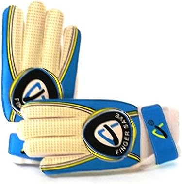 Finger Save Soccer Goalie Goalkeeper Gloves (L. Blue, 6)