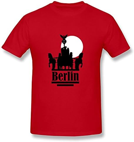 Mens Berlin Quadriga Moon Fashion T Shirt Size L Color Red