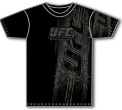 UFC Ultimate Fighting Championship Faded Vertical Logo Black T-shirt Tee