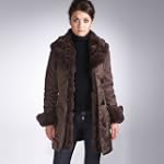 Jessie G. Women's Metallic Jacket with Thinsulate Filling and Rex Rabbit Fur Trim
