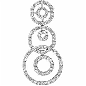 18kt White Gold Multi Loop Diamond Fashion Pendant