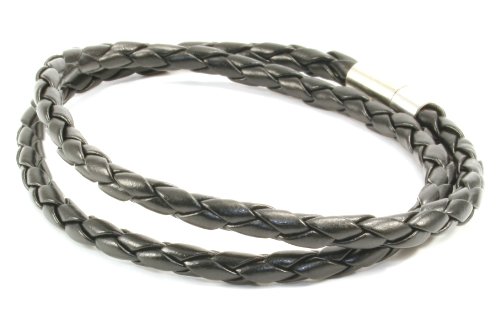 cored geflochtenes PU-Lederarmband schwarz, 42 cm Q218 Preisvergleich