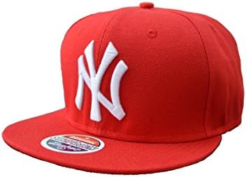 Tx Adjustable Unisex New York Yankees Cap Snapback Sport Flat Brim Hip-hop Hat (Red)