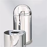 Designer Line Metallic 12 gallon Steel Round Top Mirror Chrome Waste Receptacle R1530MCGL