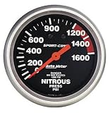 Auto Meter 3328 Sport-Comp 2-1/16" 0-2000 PSI Mechanical Nitrous Pressure Gauge