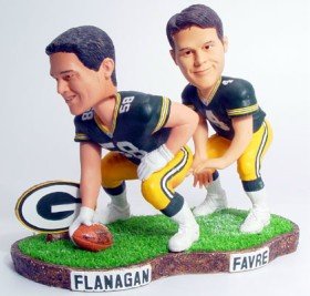 Green Bay Packers Favre & Flanagan Forever Collectibles Bobble Mates