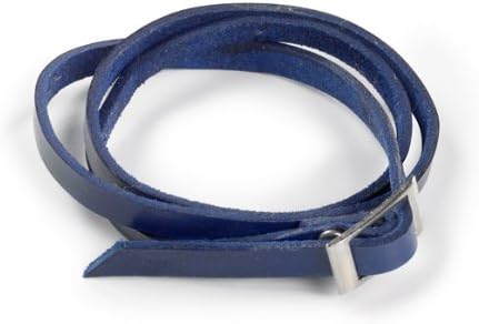 Fair Trade Leather Wrap Bracelet - Studded or Plain, Several Colors (Smooth Indigo)