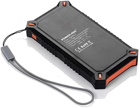 8000mah Solar Panel Charger Power Bank for Iphone 6/6 Plus Android Phones Tablet (Black/orange)