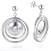 Sterling Silver 3 Drop Circle Earrings