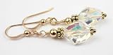 Swarovski Crystal Gold Filled French Wire Dangle Earrings