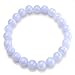 BEADNOVA AAA Grade 6mm Blue Lace Agate Semi Precious Gemstone Bracelet Birthstone Healing Crystal Round Beads Bracelet Stretch Beaded Bracelet Unisex 7