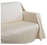 Scroll Jacquard Chair Throw Cover, Beige