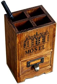 BangTheory 4-grid Antique style Wooden Pencil Holder