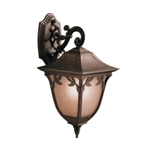 Kichler Lighting 9015LZ Lynnewood Gardens 23-Inch High Light Outdoor Wall Lantern, Legacy Bronze with Textured Linen Seedy Glass On Sale