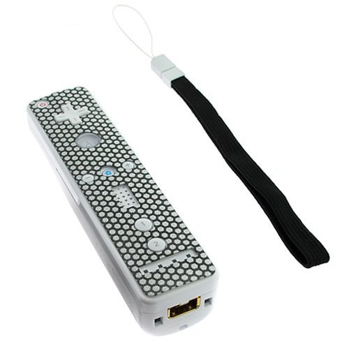 Retail Packing Nintendo Wii Remote Controller Protector Sticker Sheet with Wrist Strap - Black Bling by Bargaincell