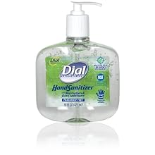 Dial 00213 Antibacterial Hand Sanitizer with Moisturizers and Skin Conditioners Pump, 16 oz, (Case of 8)