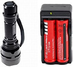 C8 Cree Xm-l LED T6 1000 Lumens 5 Mode 3.7v Flashlight Torch 18650 2pc Rechargable Battery + 1pc Charger