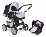 de Boutique-b&eacute;b&eacute;: POUSSETTE - LANDAU "FLASH" plus si&egrave;ge d'auto - 3 in 1 in couleur NOIR*LAVANDA - 29 autres mod&egrave;les de couleurs disponible avec nous